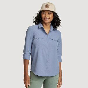 NWT Eddie Bauer Departure 2.0 blue long sleeve shirt with UPF 50+